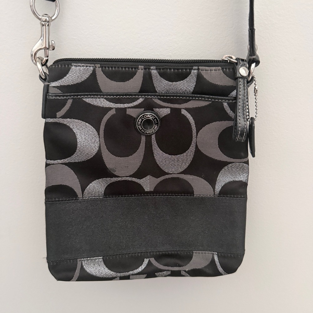 Coach Monogram Black and Gray Crossbody Bag